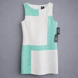 NWT Jax Sheath mini tank dress plus sz 16 mint green/white